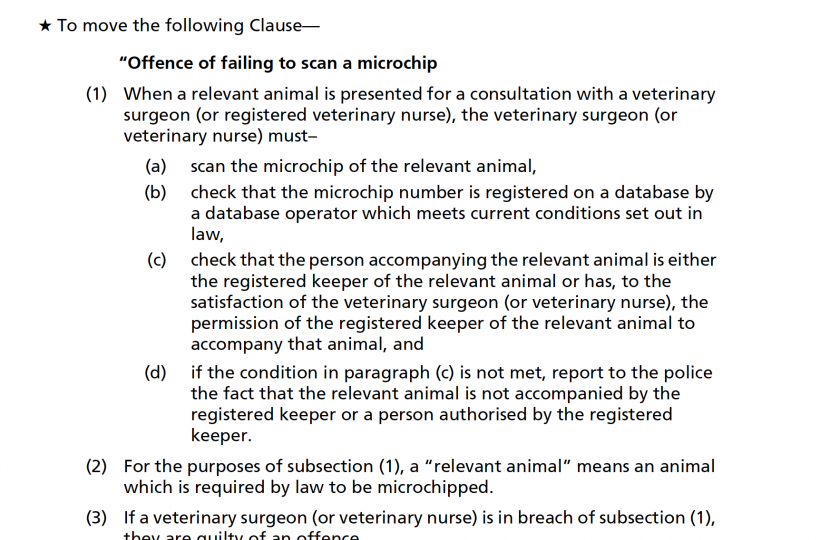Pet Theft Amendment NC15